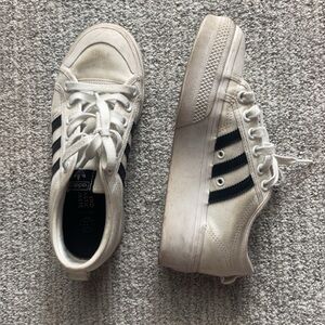 Adidas Cream and Black Platform Sneakers